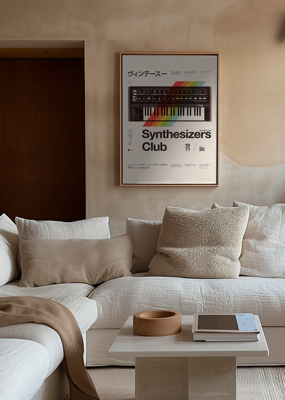 Plakat vintage z syntezatorem analogowym