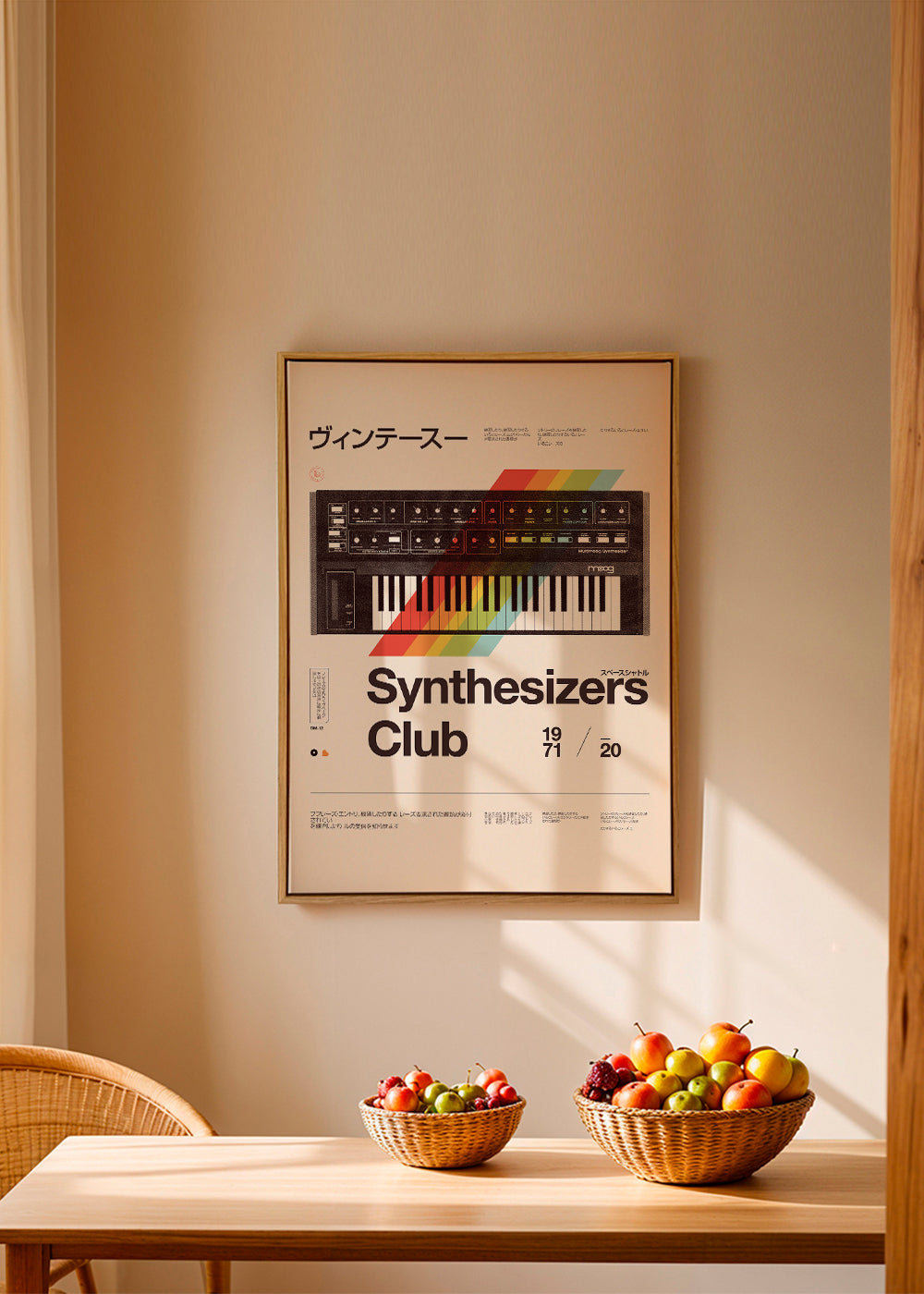 Plakat vintage z syntezatorem analogowym