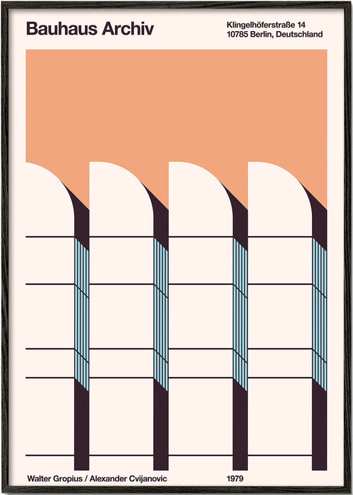 Plakat geometryczny Bauhaus Archiv fasada