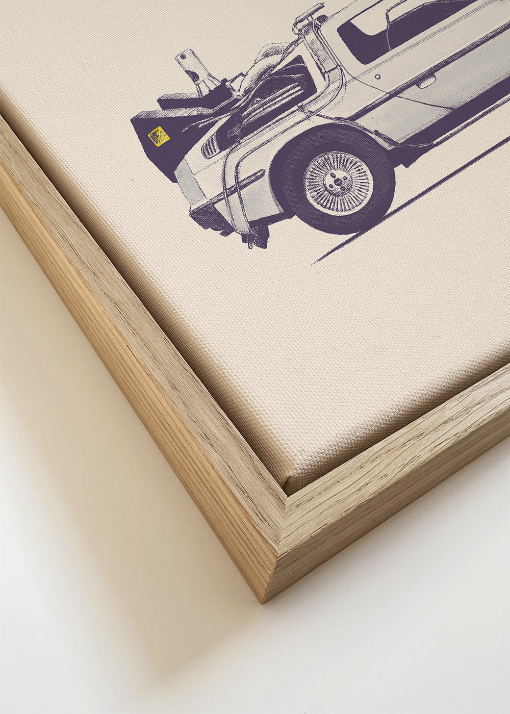 Plakat vintage samochód DeLorean bok