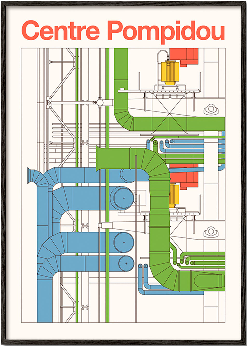 Sztuka miasta Centre Pompidou, diagram architektoniczny