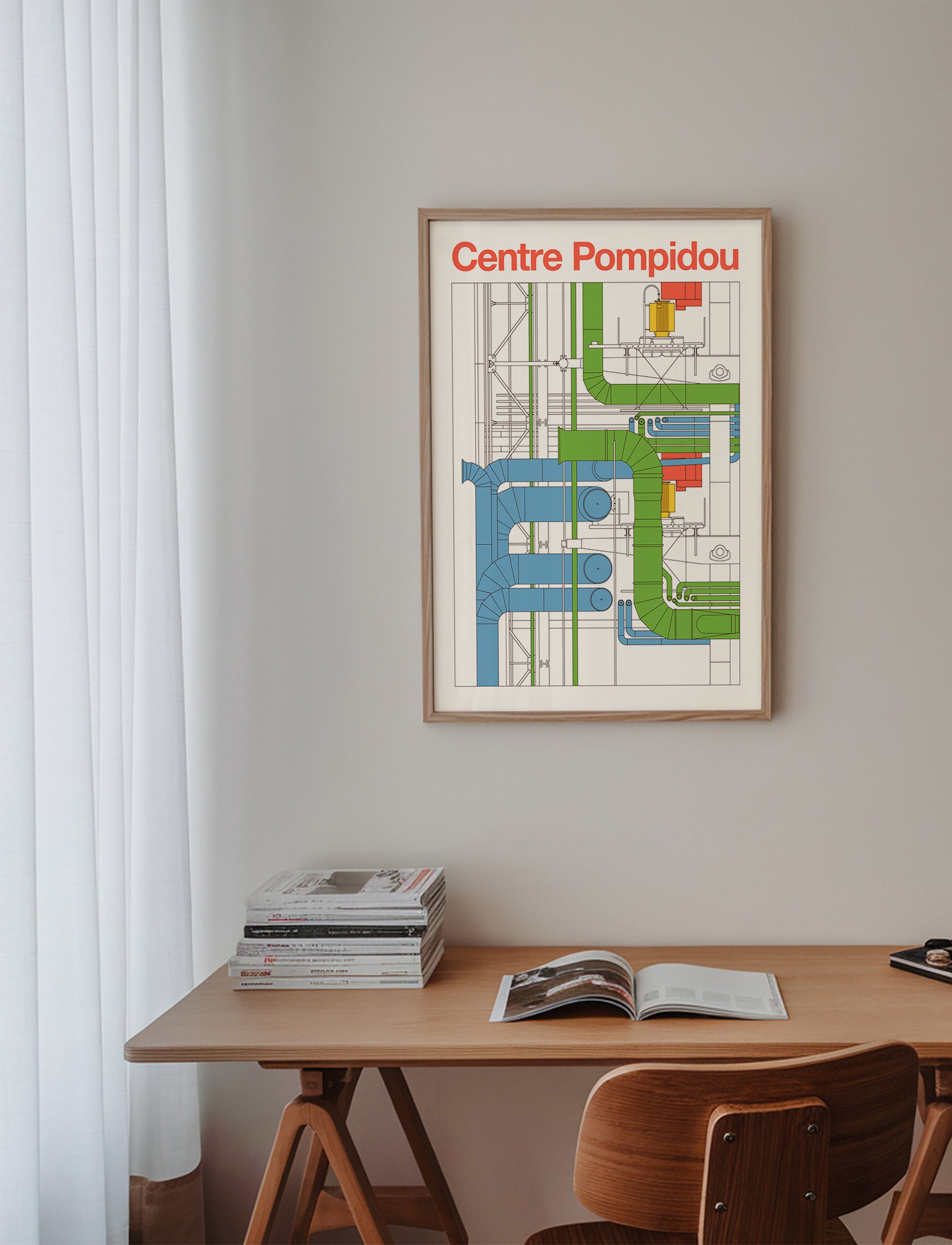Sztuka miasta Centre Pompidou, diagram architektoniczny