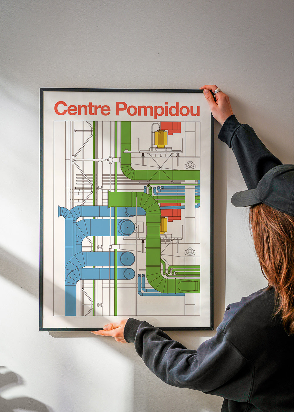 Sztuka miasta Centre Pompidou, diagram architektoniczny