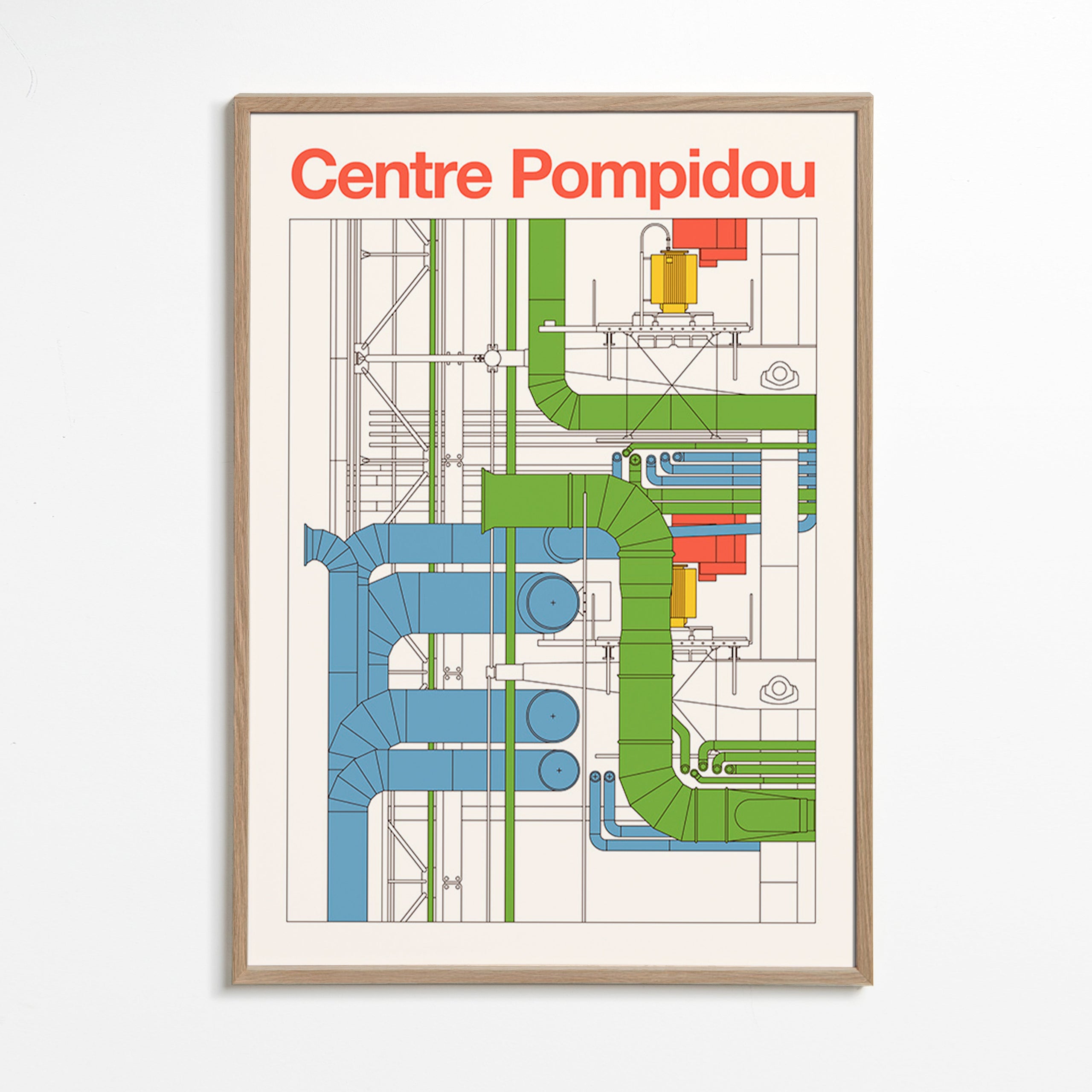 Sztuka miasta Centre Pompidou, diagram architektoniczny