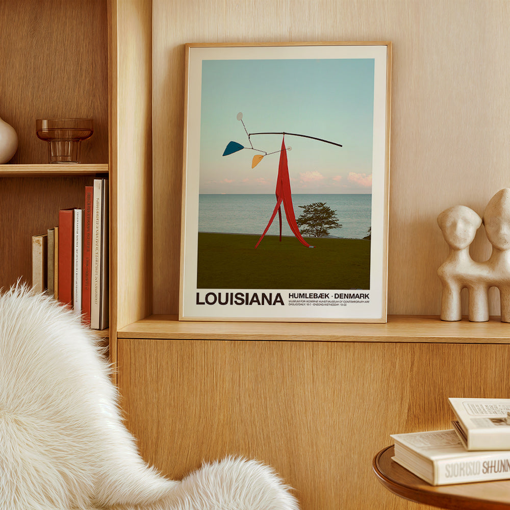 Plakat podróżniczy Louisiana z mobilną rzeźbą