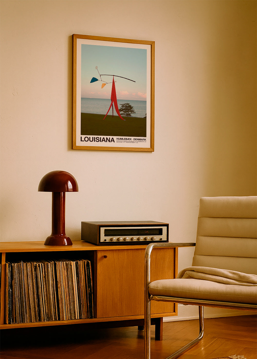 Plakat podróżniczy Louisiana z mobilną rzeźbą
