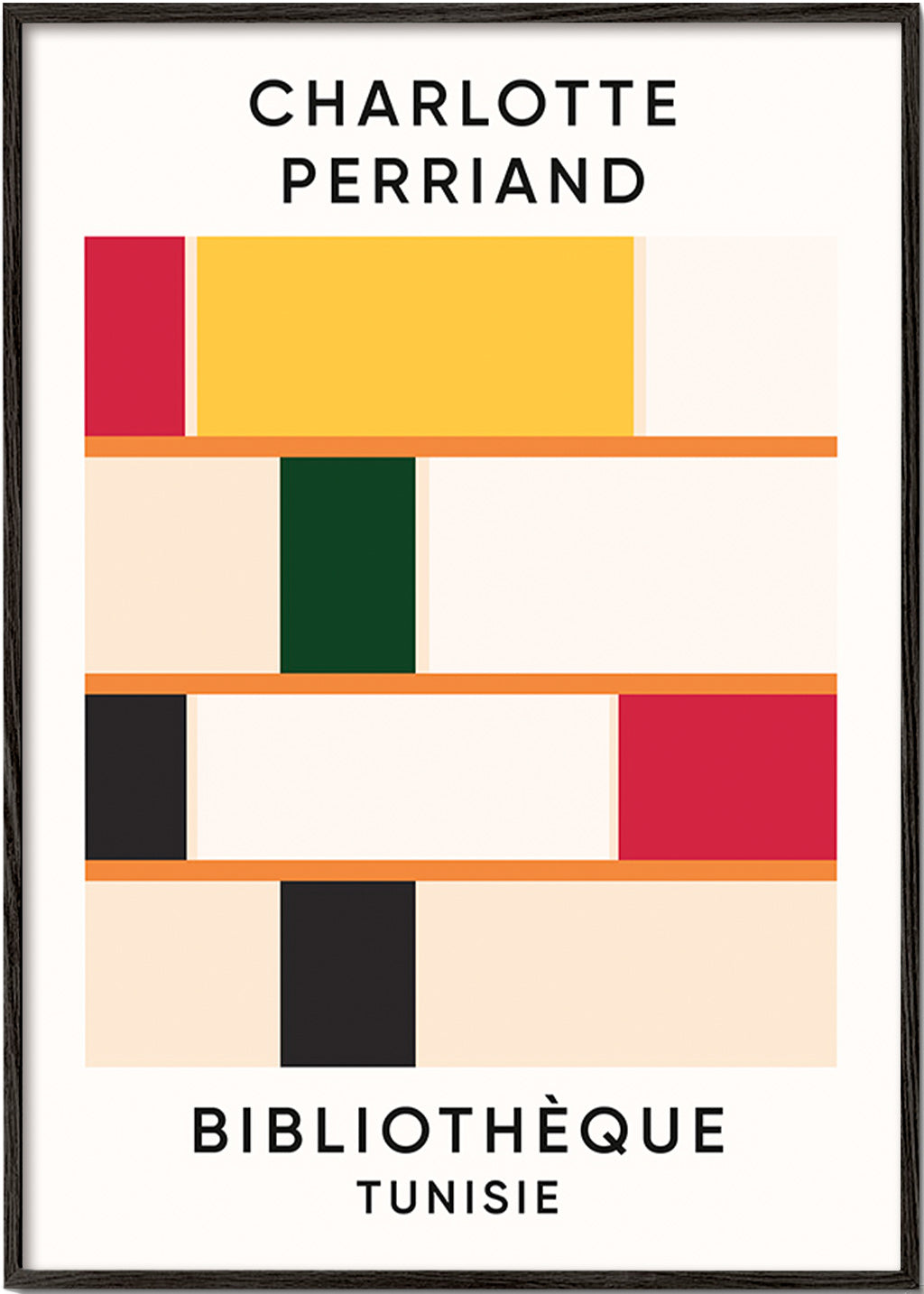Plakat geometryczny półki bloki kolorów