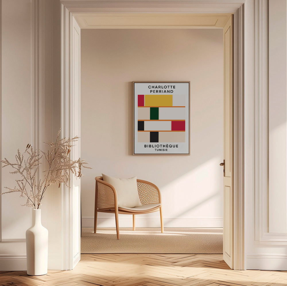 Plakat geometryczny półki bloki kolorów