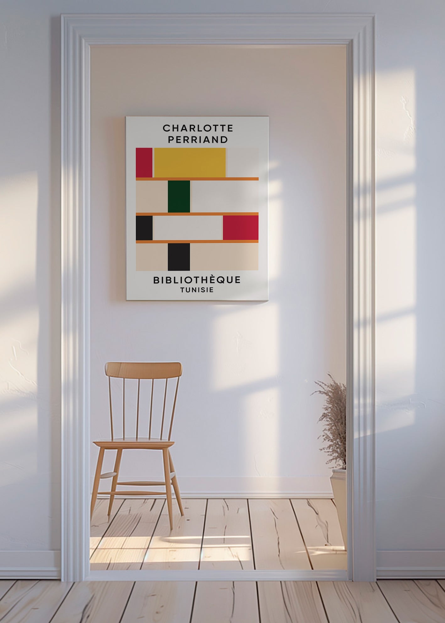 Plakat geometryczny półki bloki kolorów