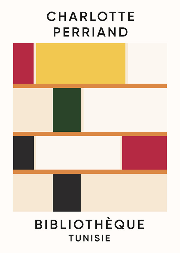 Plakat geometryczny półki bloki kolorów