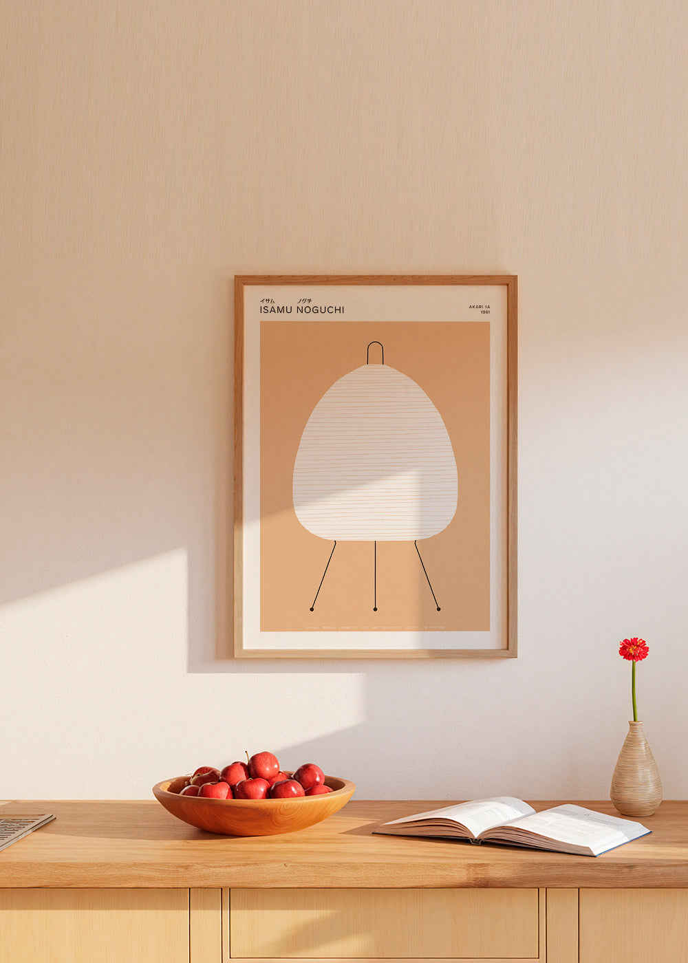 Minimalistyczny plakat Noguchi lampa Akari