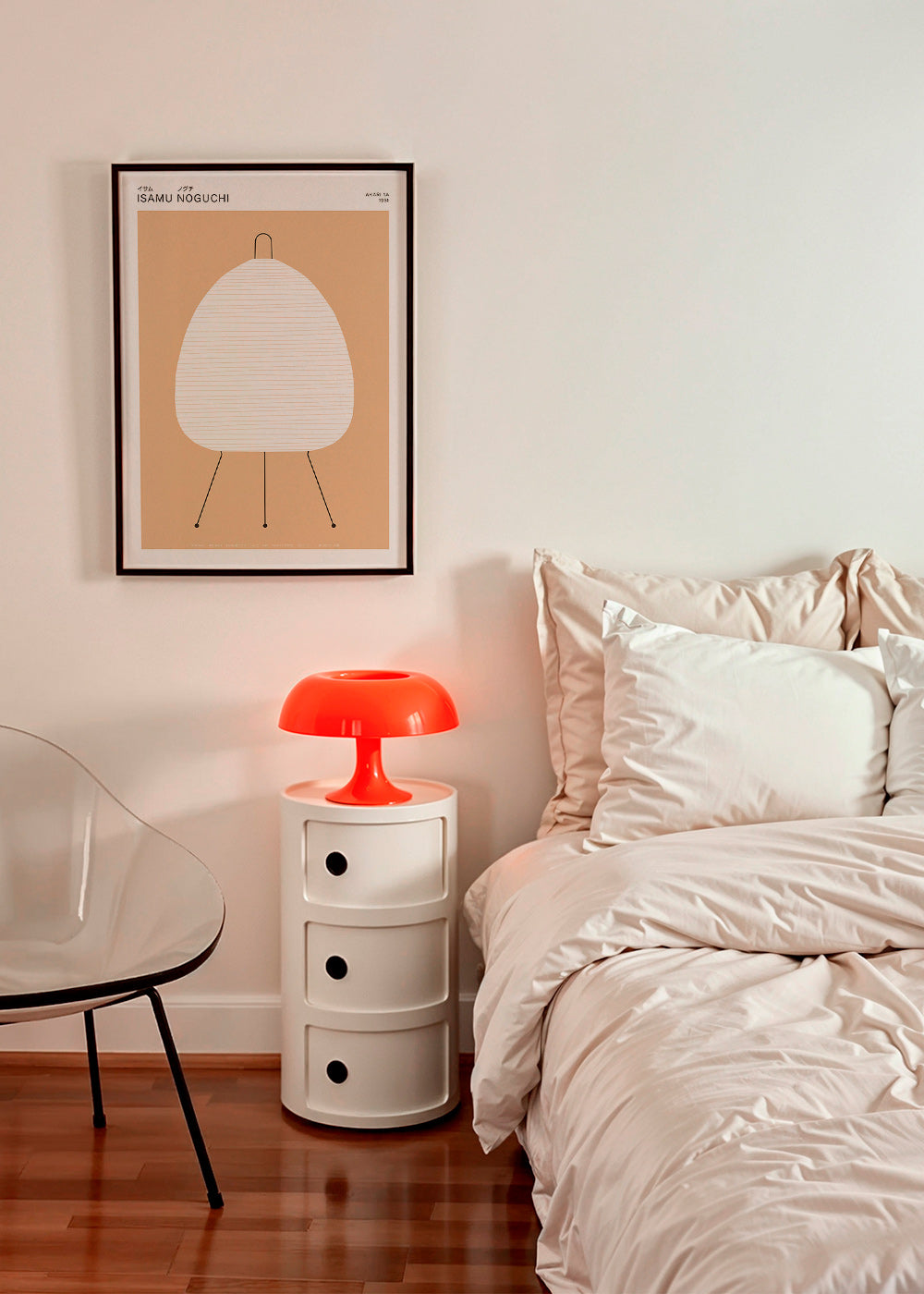 Minimalistyczny plakat Noguchi lampa Akari