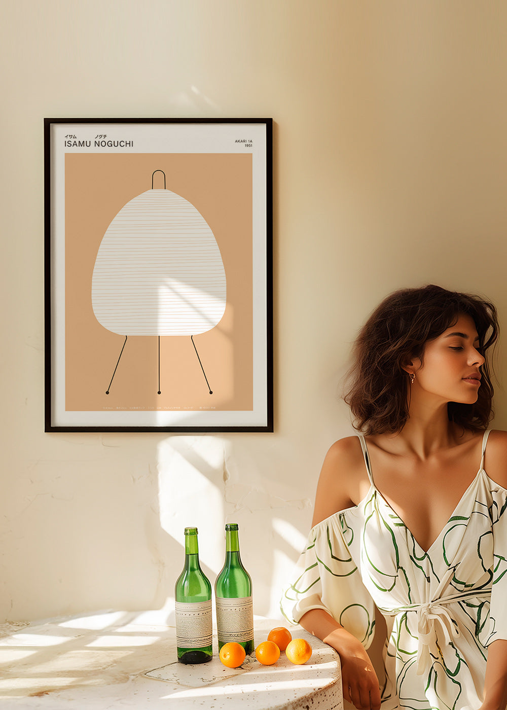 Minimalistyczny plakat Noguchi lampa Akari