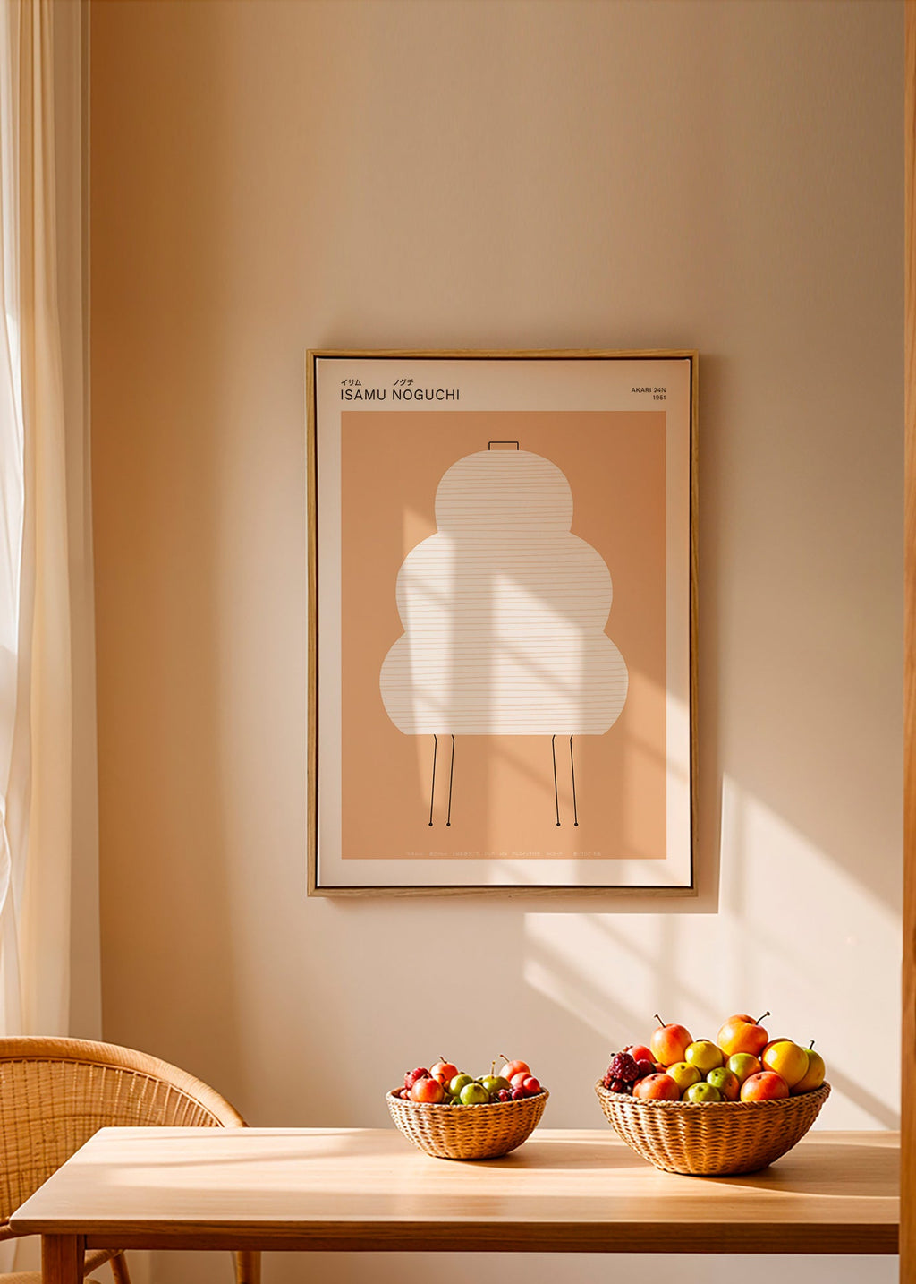 Ilustracja Noguchi Akari w minimalnych liniach