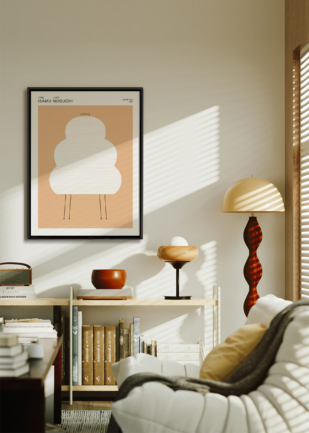 Ilustracja Noguchi Akari w minimalnych liniach