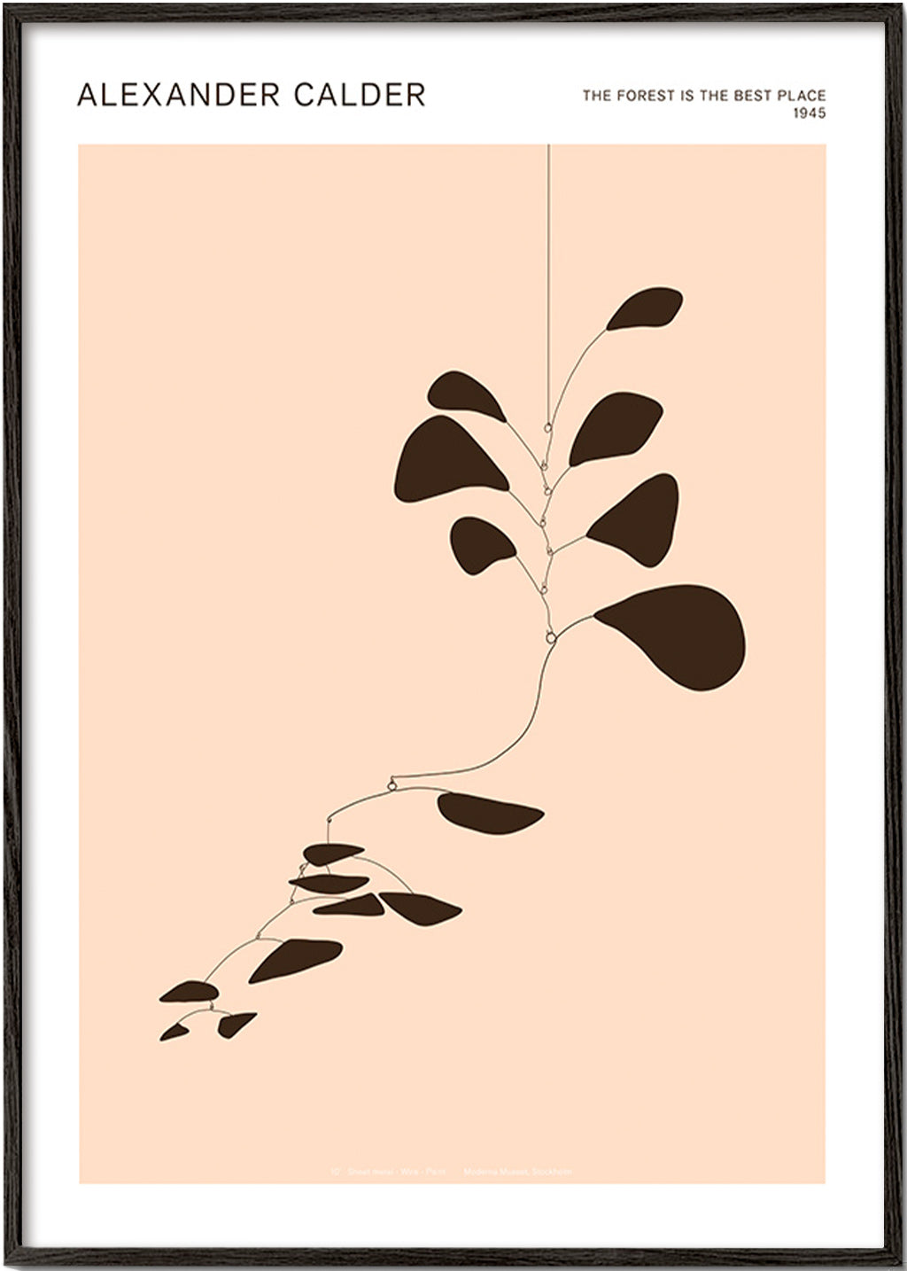 Plakat botaniczny Calder mobil czarne liście