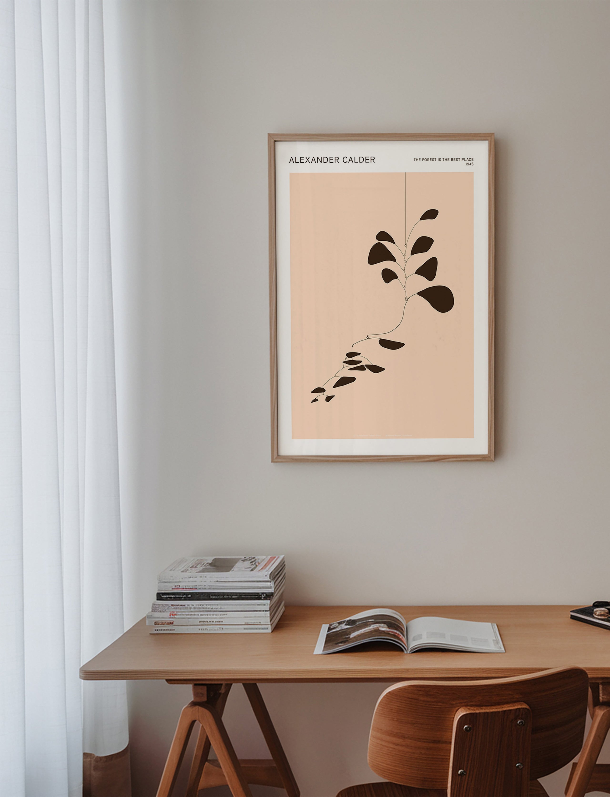 Plakat botaniczny Calder mobil czarne liście