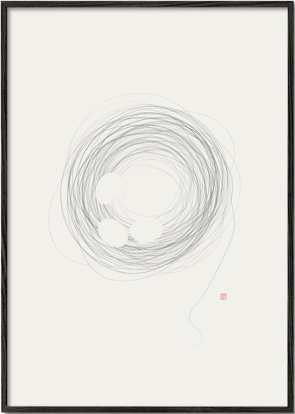 Minimalistyczny plakat gniazdo w line art