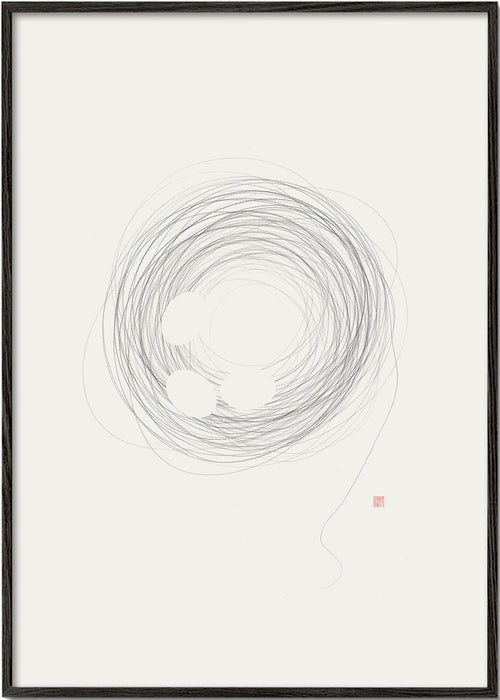 Minimalistyczny plakat gniazdo w line art