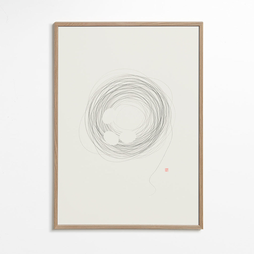 Minimalistyczny plakat gniazdo w line art