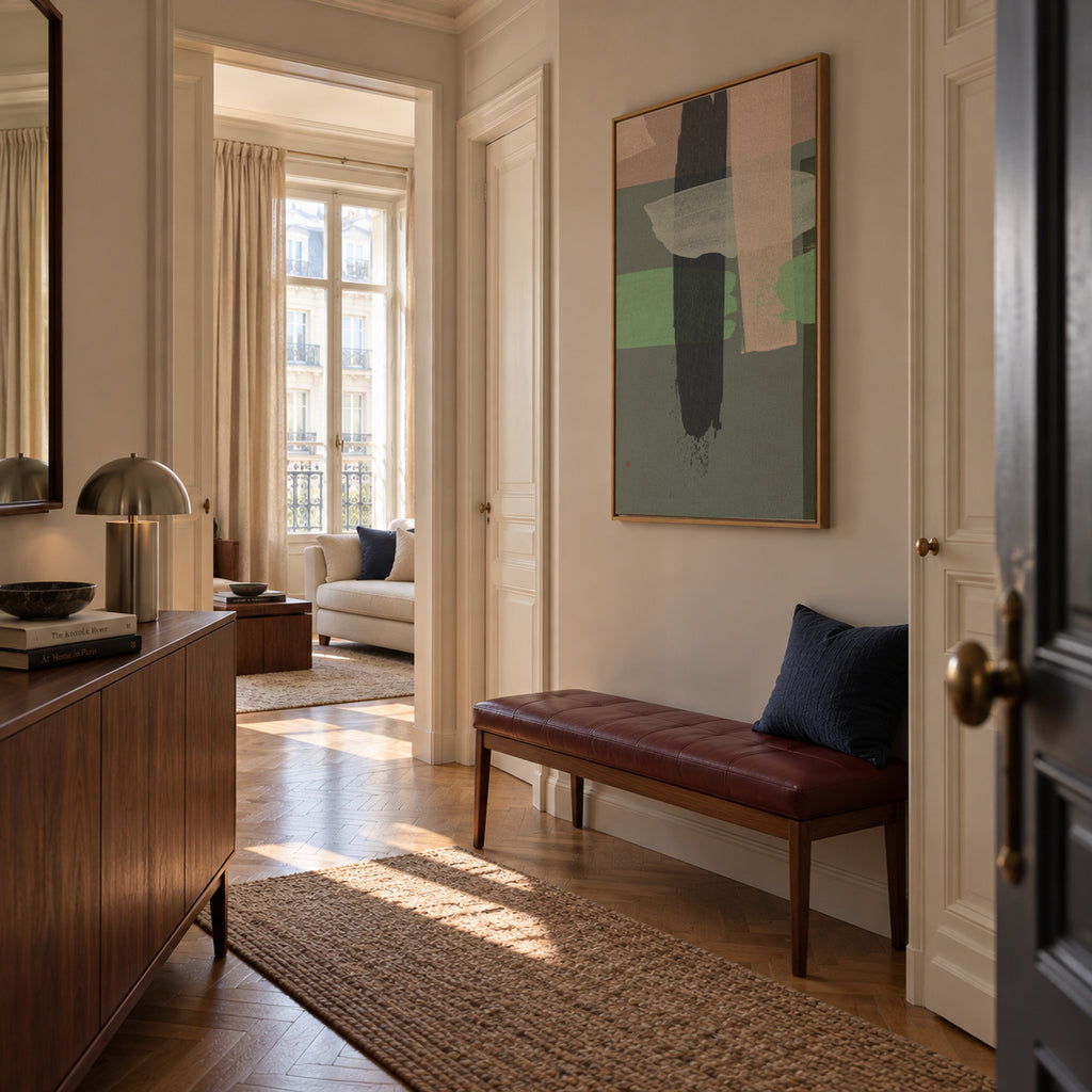 Wickerwork n° 1 - Framed canvas in an interior