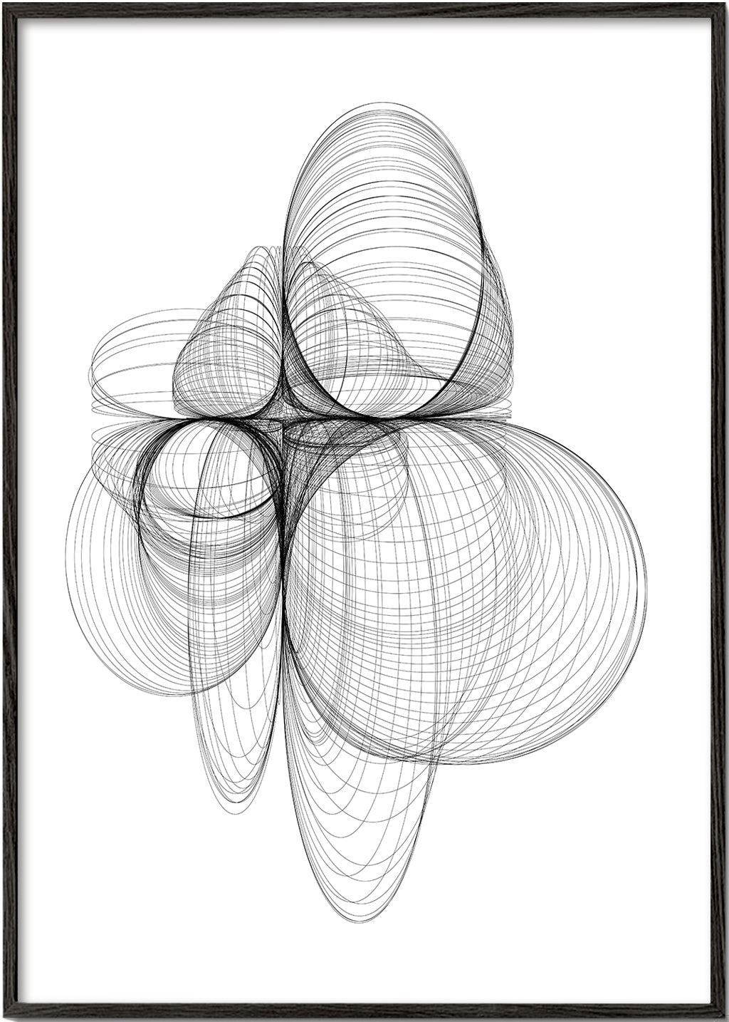 Plakat geometryczny z organicznymi liniami