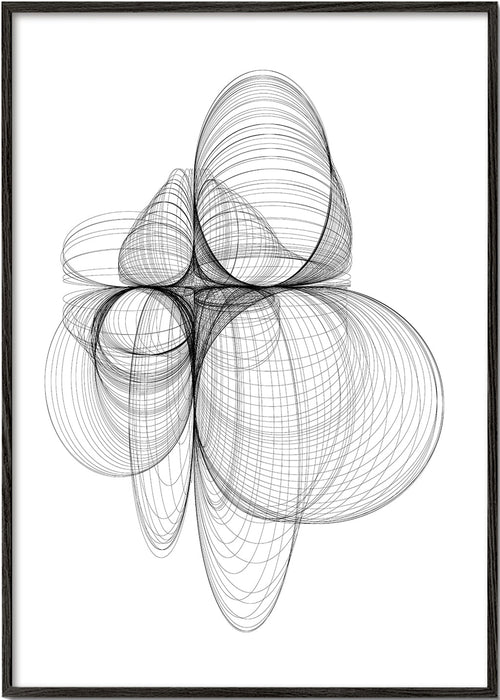 Plakat geometryczny z organicznymi liniami