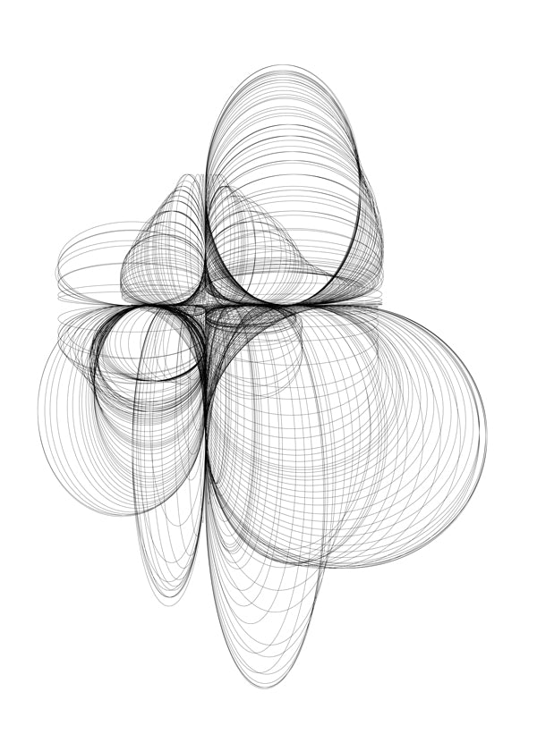 Plakat geometryczny z organicznymi liniami