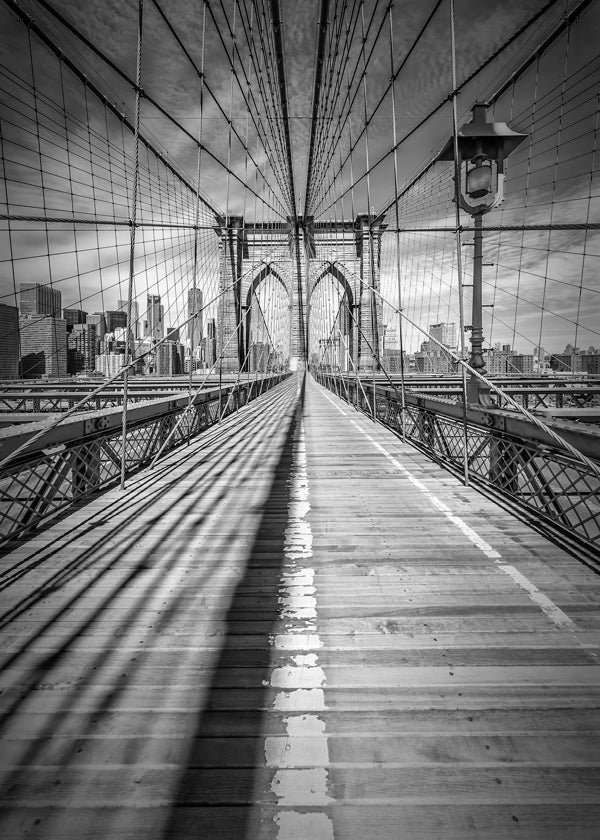 Plakat miasto Brooklyn Bridge czarno-biały