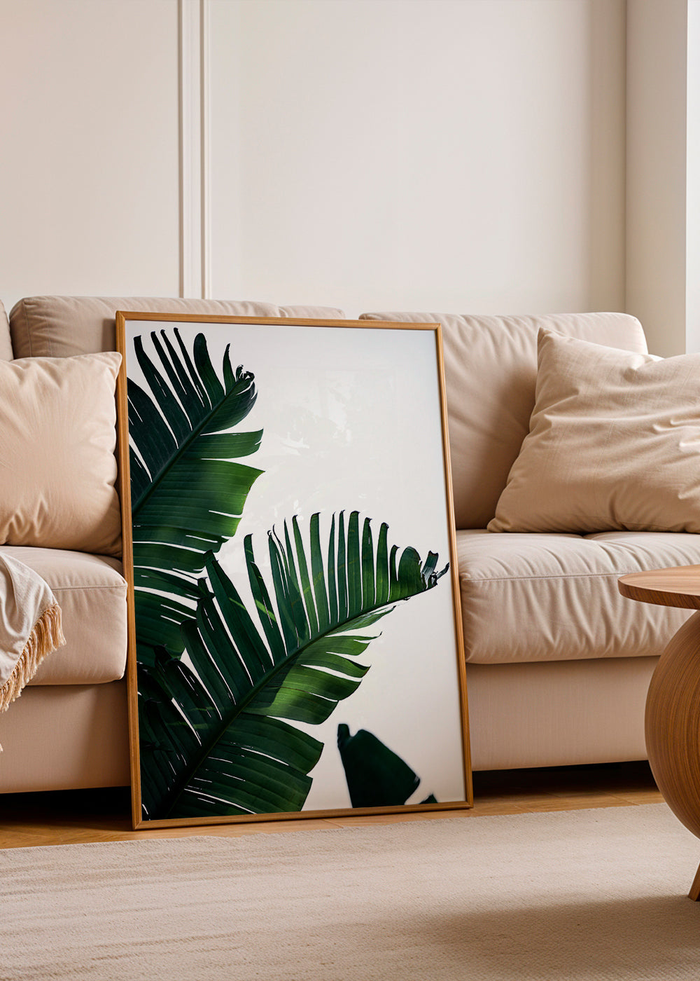 Plakat botaniczny zielone liście pionowy