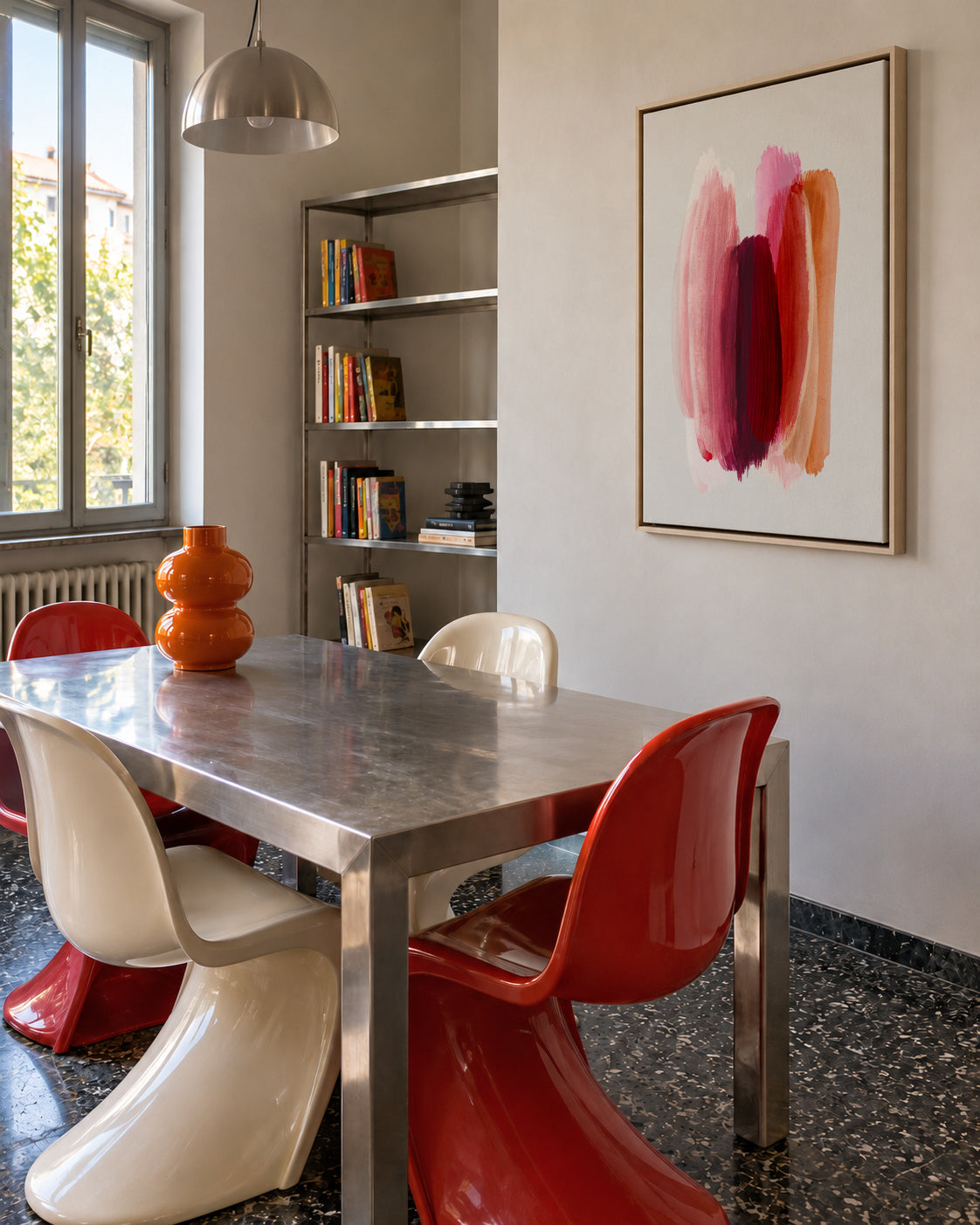 Abstract Brush Strokes 32X - Framed canvas in an interior
