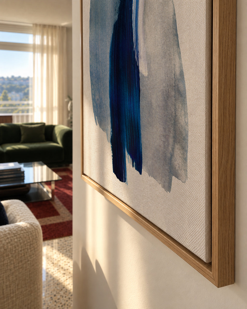 Abstract Brush Strokes 19X - Framed canvas detail
