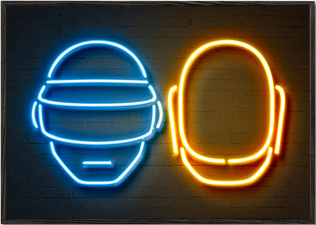 Plakat vintage kask neonowy