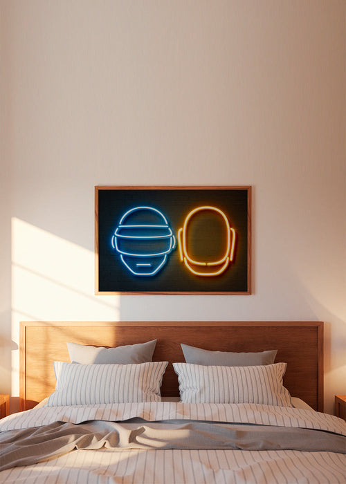 Plakat vintage kask neonowy
