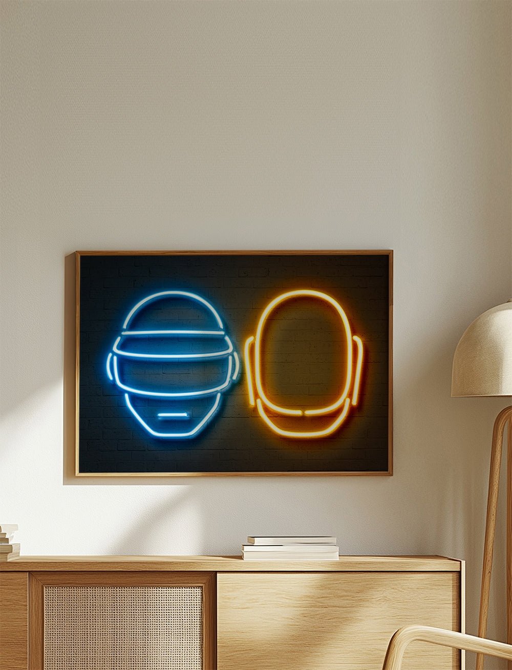 Plakat vintage kask neonowy