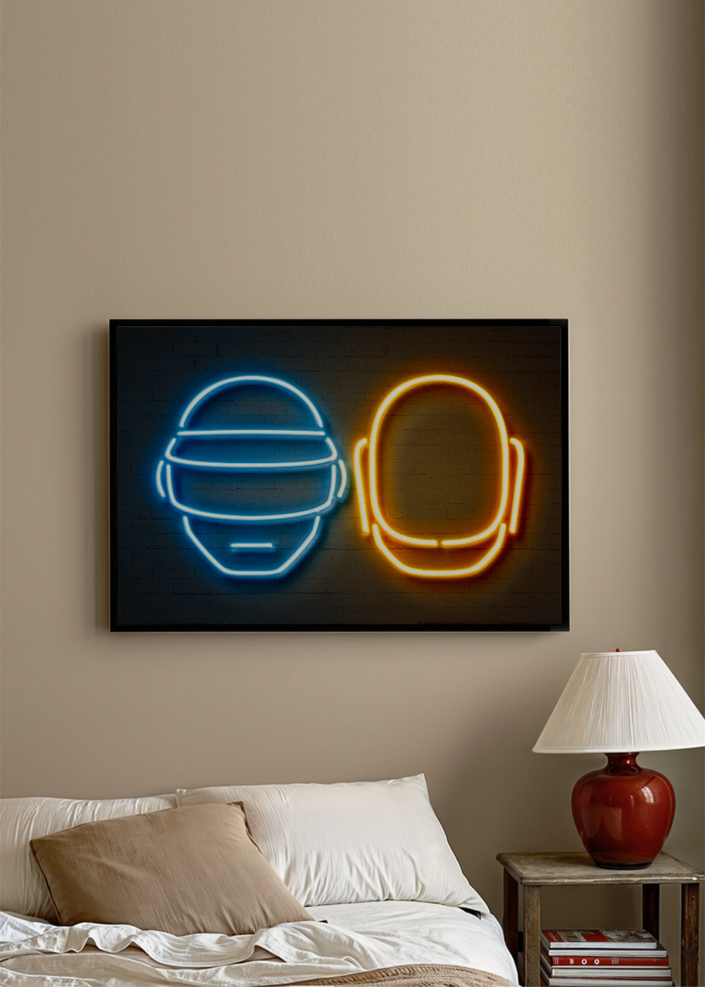 Plakat vintage kask neonowy