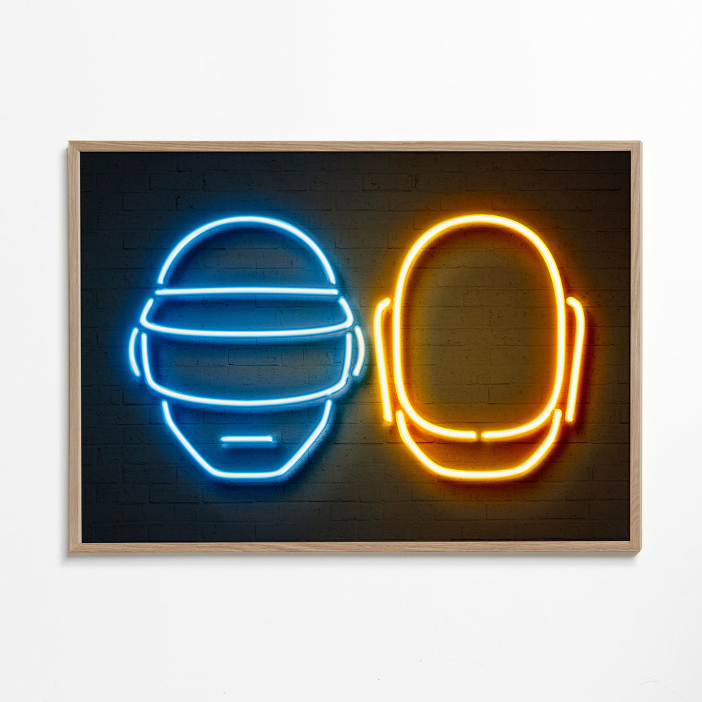 Plakat vintage kask neonowy