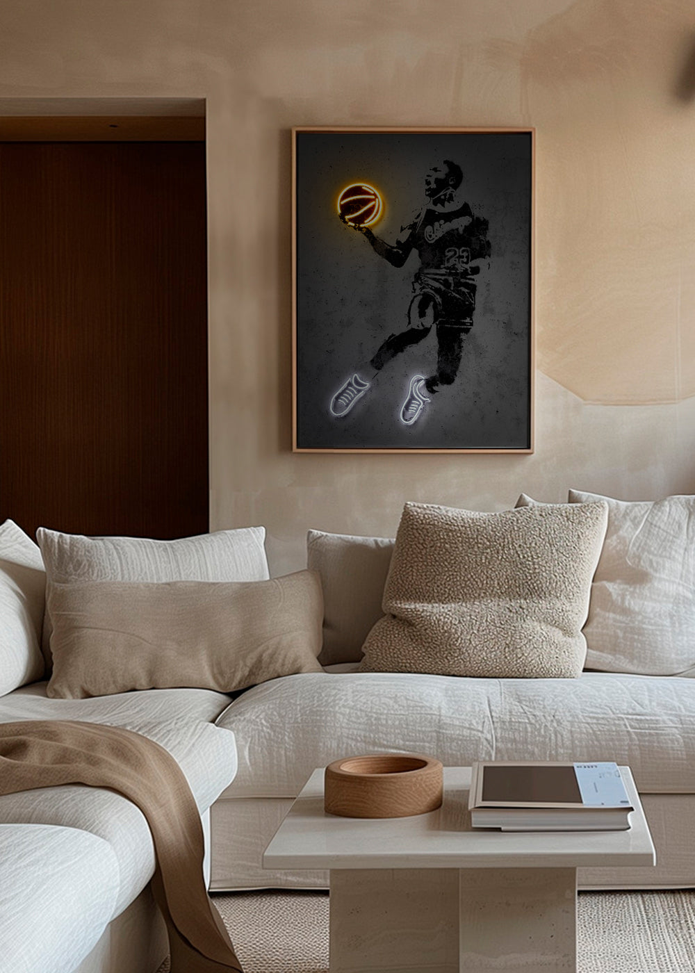 Plakat sportowy stencil z neonem