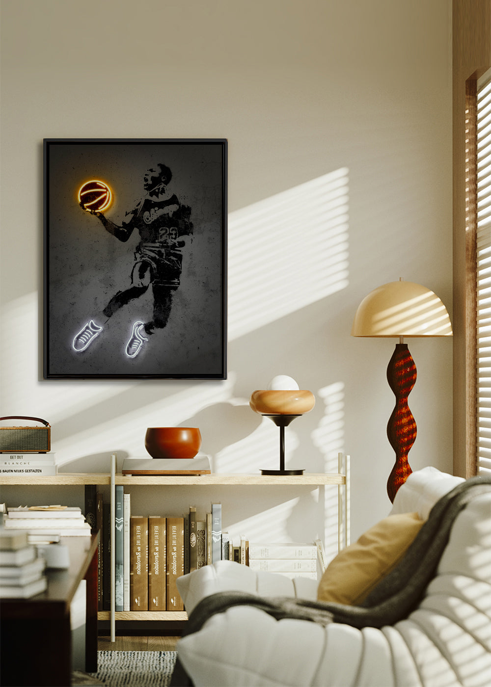 Plakat sportowy stencil z neonem