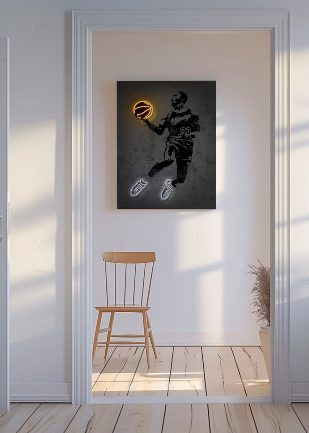 Plakat sportowy stencil z neonem