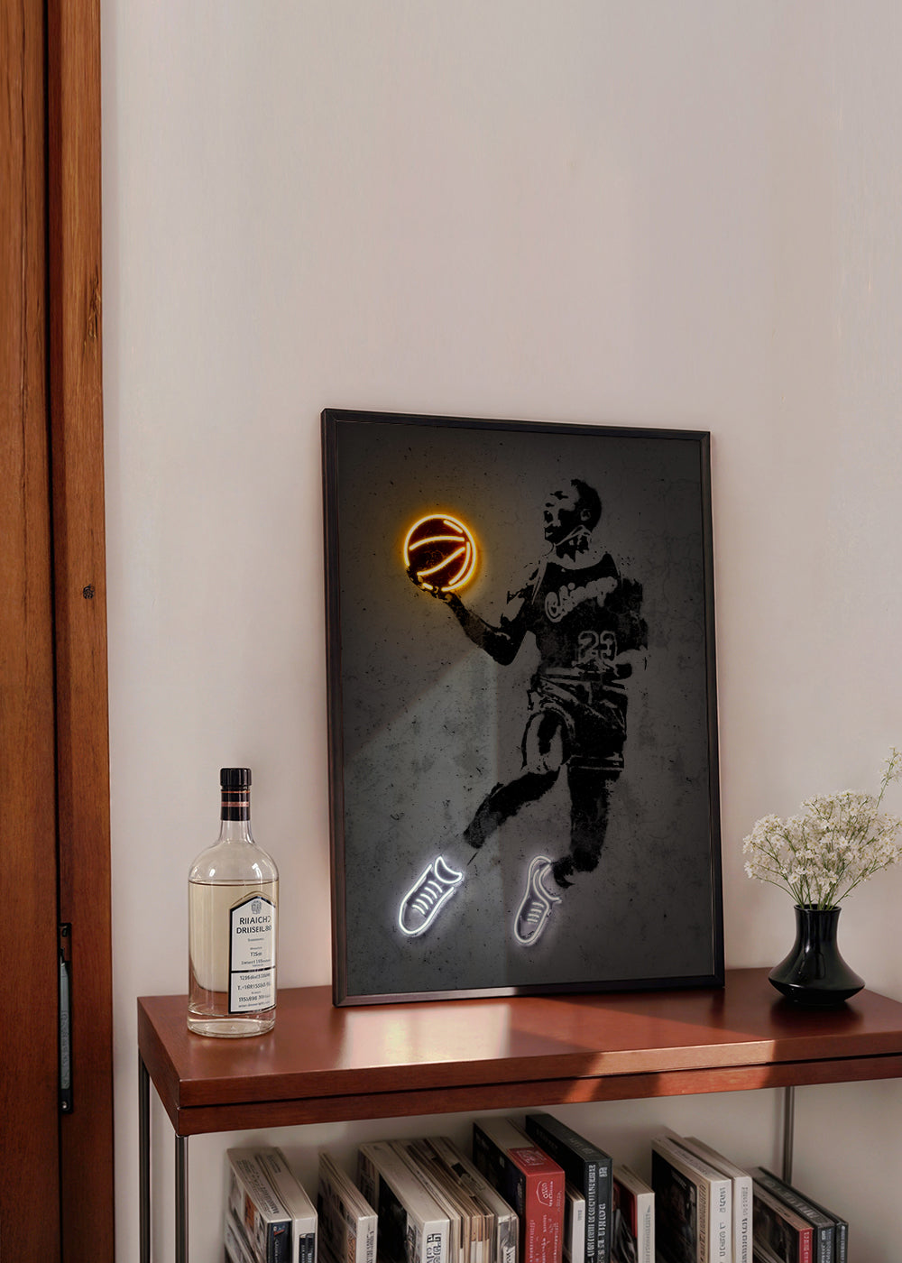 Plakat sportowy stencil z neonem
