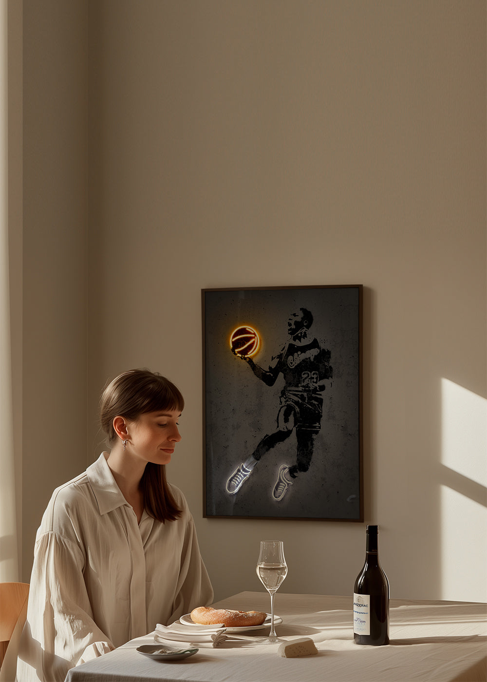 Plakat sportowy stencil z neonem