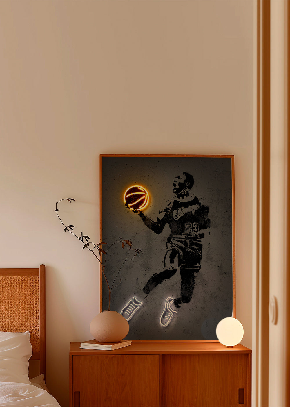 Plakat sportowy stencil z neonem