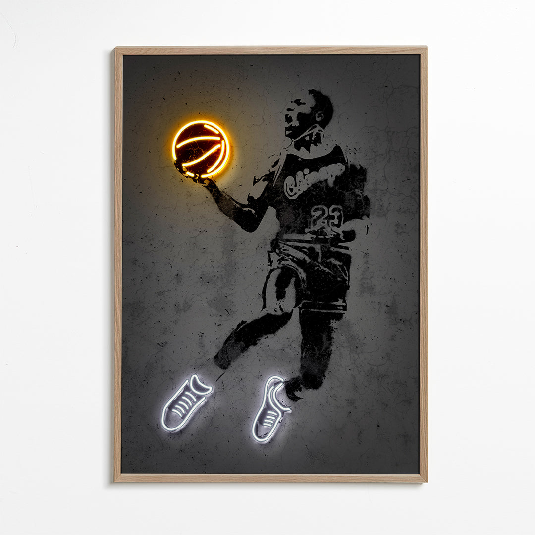 Plakat sportowy stencil z neonem
