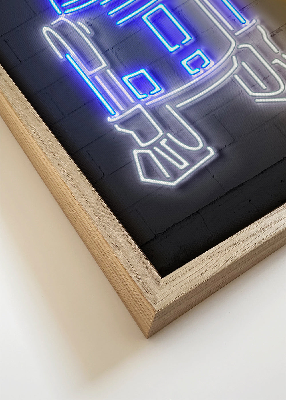 Ilustracja neonowych robotów na ścianę