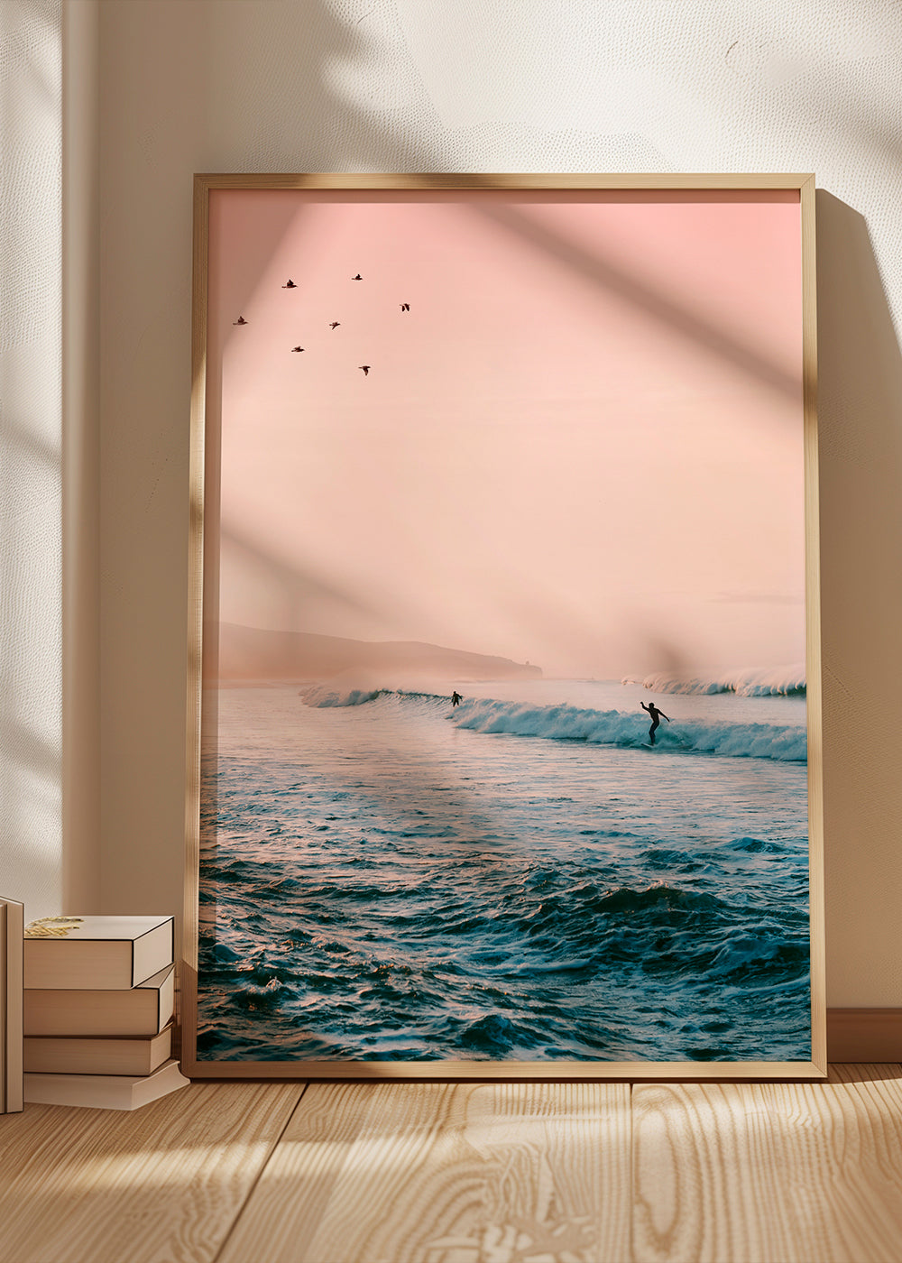 Sztuka sportowa surf przy wschodzie słońca
