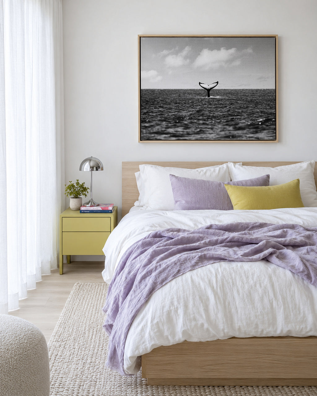 Whale Tail - Framed canvas in an interior