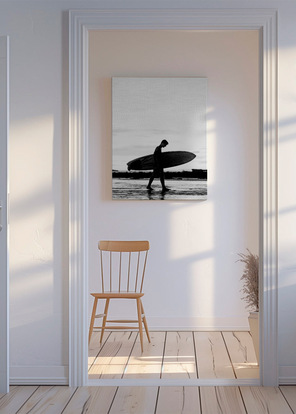 Sztuka sportowa: sylwetka surfera