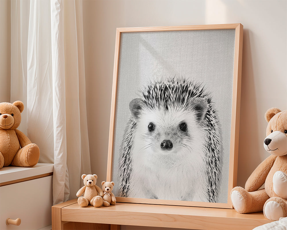 Dzieło jeż portret w czerni i bieli
