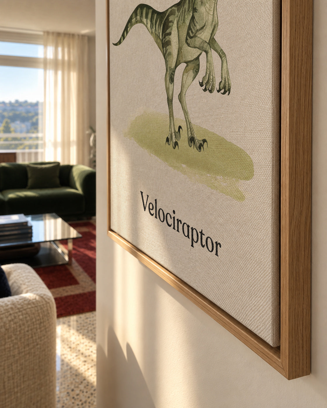 Velociraptor - Framed canvas detail